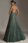 Bottle Green Crystal Gown by Seema Gujral - Lotus Bloom Canada