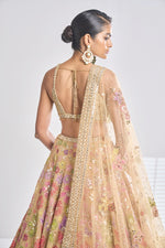 Multi-Coloured Gold Lehenga Set by Seema Gujral - Lotus Bloom Canada