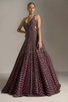 Dark Maroon Crystal Gown