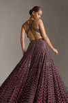 Dark Maroon Crystal Gown