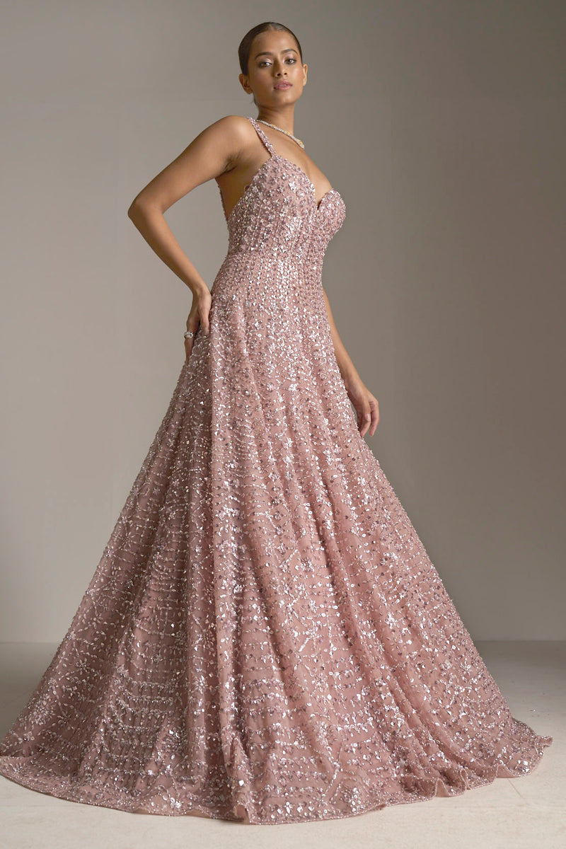 Rose Pink Sequin Gown