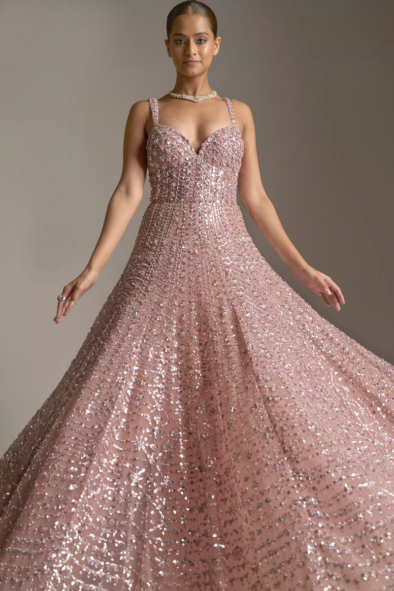 Rose Pink Sequin Gown