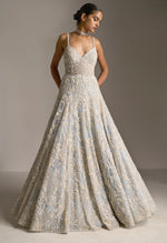 Ice Blue Pearl Gown by Seema Gujral - Lotus Bloom Canada