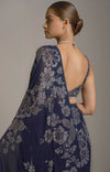 Navy Blue Crystal Saree by Seema Gujral - Lotus Bloom Canada