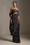 Black Crystal Saree by Seema Gujral - Lotus Bloom Canada