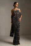 Black Crystal Saree by Seema Gujral - Lotus Bloom Canada