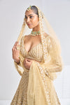 Gold Sequin Lehenga Set by Seema Gujral - Lotus Bloom Canada