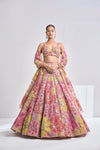 Multi-Coloured Floral Lehenga Set by Seema Gujral - Lotus Bloom Canada