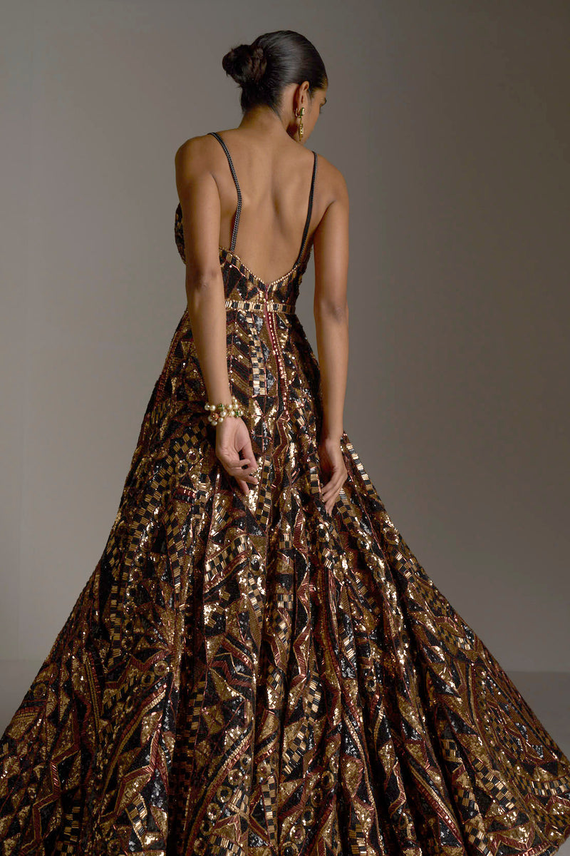 Bronze Sequin Gown