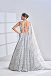 Silver Geometric Lehenga Set