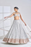 Silver Rose Gold Lehenga Set