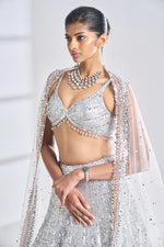 Silver Rose Gold Lehenga Set