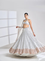 Silver Rose Gold Lehenga Set