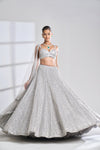 Silver Check Lehenga Set