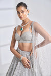 Silver Check Lehenga Set