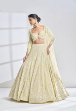 Lime Sequin Lehenga Set by Seema Gujral - Lotus Bloom Canada