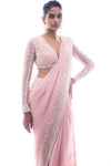 Pink Pearl Saree by Seema Gujral - Lotus Bloom Canada