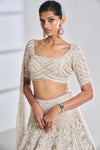 Nude Pearl Lehenga Set by Seema Gujral - Lotus Bloom Canada