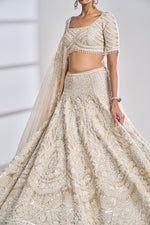 Nude Pearl Lehenga Set by Seema Gujral - Lotus Bloom Canada