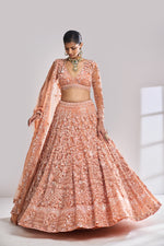 Copper Sequin Lehenga Set by Seema Gujral - Lotus Bloom Canada