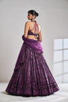 Burgundy Sequin Lehenga Set by Seema Gujral - Lotus Bloom Canada