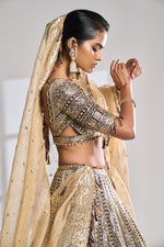 Deep Wine Sequin Lehenga Set by Seema Gujral - Lotus Bloom Canada