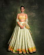 Mint Green Mirror Embroidered Lehenga Set