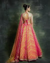 Multicolor “Leheriya” Print Organza Lehenga