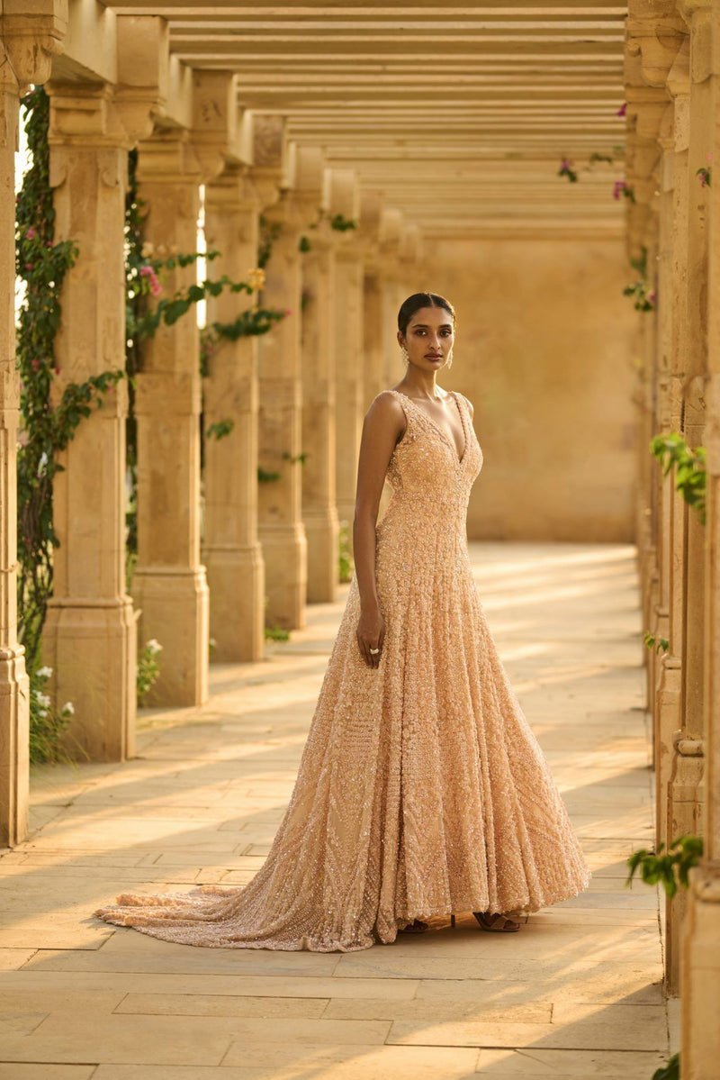 Peach Trail Gown