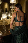 Emerald Green Lehenga Set by Seema Gujral - Lotus Bloom Canada