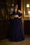 Cobalt Blue Sequin Lehenga Set SC 2039