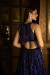 Cobalt Blue Sequin Lehenga Set SC 2039