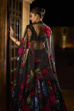 Black Multi-Coloured Lehenga Set