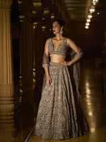 Grey Sequin Lehenga Set