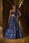 Metallic Blue Sliver Lehenga Set