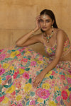 Multi - Coloured Floral Lehenga Set