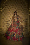 Gold Multi-Coloured Floral Lehenga Set