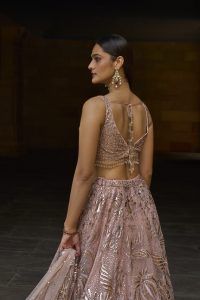 Metallic Rose Gold Lehenga Set