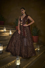 Mocha Sequin Lehenga Set SC 2041