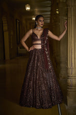 Mocha Sequin Lehenga Set SC 2041