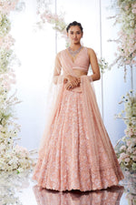 Tropical Peach Sequin Lehenga Set