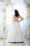 White Multi-coloured Sequin Lehenga Set