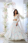 White Multi-coloured Sequin Lehenga Set