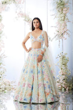 Pear Green Multi-Coloured Sequin Lehenga Set