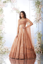 Rust Antique Sequin Lehenga Set