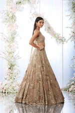 Biscotti Gold Sequin Lehenga Set by Seema Gujral at Lotus Bloom Canada.