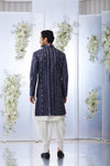 Midnight Mirror Work Sherwani Set by Seema Gujral at Lotus Bloom Canada