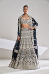 Navy Georgette Lehenga Set by Seema Gujral - Lotus Bloom Canada