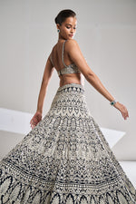 Navy Georgette Lehenga Set by Seema Gujral - Lotus Bloom Canada