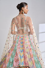 Multi-Coloured Mirror Work Lehenga Set